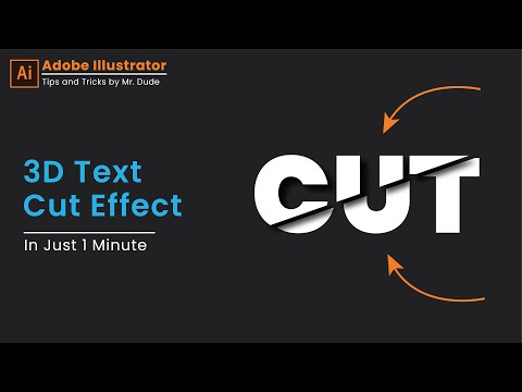 3D Text Cut Effect in Adobe illustrator in 1 minute | Tips & Tricks by Mr Dude