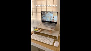 Aesthetic & Minimalist Desk / Workspace Makeover 🍃🤍✨