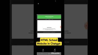 HTML School Website in Chatgpt #html #coding #website #chatgpt #schoolwebsite #programming