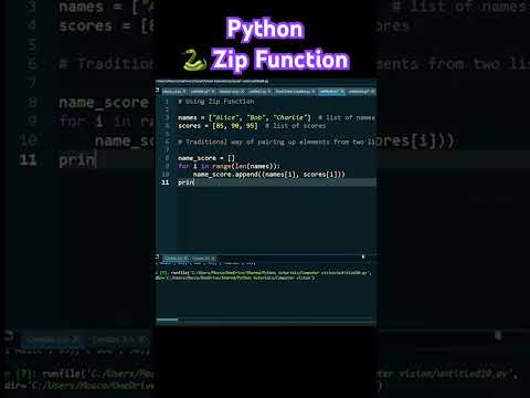 🐍 Zip It Up: Python Handy Zip Function!