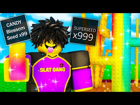 I Made the CRAZIEST Garden *SUPER SEED And Candy Blossom* (Grow a Garden)
