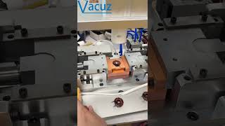 Vacuz Differential Mode Toroidal Inductor Coil Automatic Cylinder Press Lead Wire Forming Machine