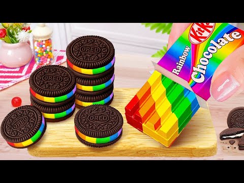 Sweet Rainbow KITKAT Chocolate & Cookie Challenge 🍫🌈 Satisfying Miniature Dessert Ideas