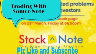 New StockNote App Video Tutorials Samco Securities