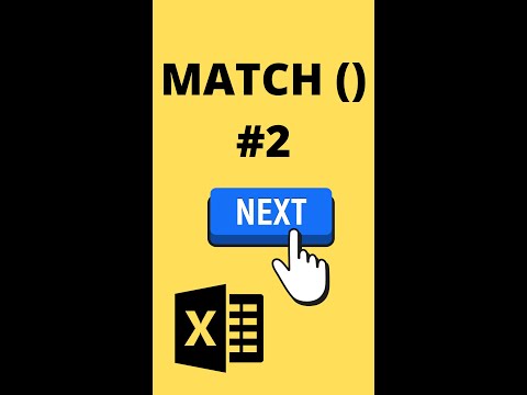 Excel Function - MATCH Function  in under 1 Minute - Part 2