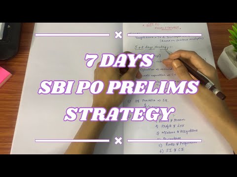 SBI PO PRELIMS | 7 DAYS STRATEGY TO CRACK EXAM IN 1ST ATTEMPT🚀🚀