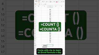 Difference between =COUNT() and =COUNTA() | Quick Excel 101  #excel #excel101 #exceltips #learnexcel