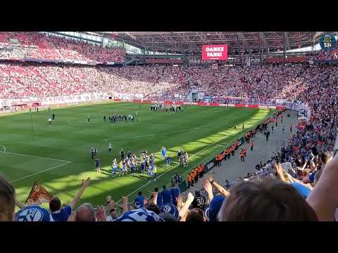 @S04 Fans geben der Mannschaft Mut nach dem Saisonabstieg. Leipzig 4:2 FC Schalke 04