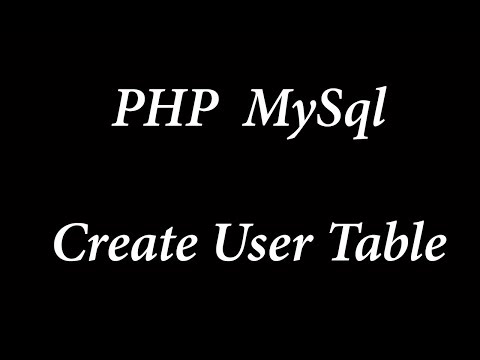 PHP MYSQL Create user table