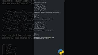 Higher Lower game made with Python #Python #pythonprogramming #pythonforbeginners