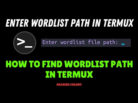 Wordlist Path in Termux | Path File Location in Termux |