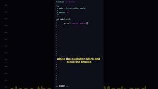 Writting Your First Program in C #shorts #programming #cprogramming #firstprogram #beginners