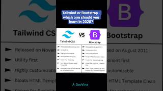 Bootstrap vs Tailwind⚡#programming #coding #ai #ml #bootstrap #tailwindcss #shorts #viral #reels
