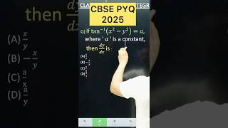 Q) If tan^(−1) (𝑥^2−𝑦^2 )=𝑎,   then 𝑑𝑦/𝑑𝑥 is :#cbse2026 #maths #cbse #class12samacheer #neet
