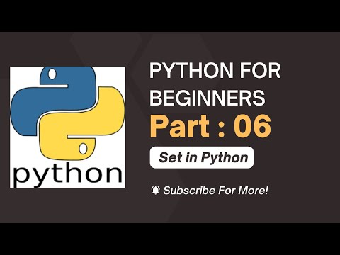 Python for beginners | SET in Python | Part_06 |#pythonforbeginners #pythontutorial