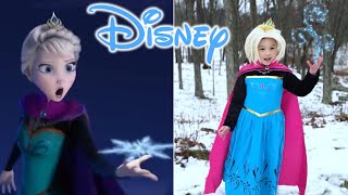 💕 ❄️ "Let it Go" Cartoon vs. Real Life by 6-Year-Old Jubilee
