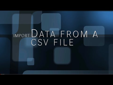 9. Importing data via a csv file