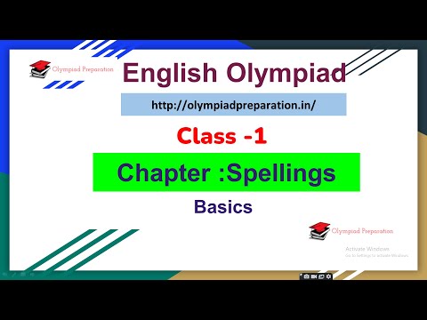 English Olympiad - Class 1 - Spellings Basics | Introduction