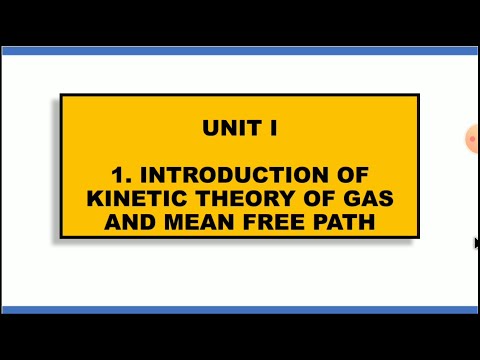 Introduction of Kinetic theory of gas and mean free path