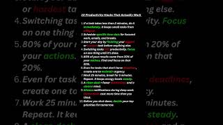 10 Productivity Hacks That Actually Work 🎯✨ #mindfuelmedia #realtalk #motivation