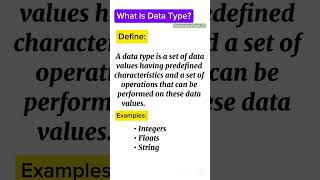 What is data type||Define data type#computer #datatypes #viralvideo #subscribe #channel