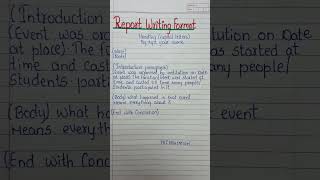 Report writing Format/Report writing Format For class 12Report Writing english/Report Writing#shorts
