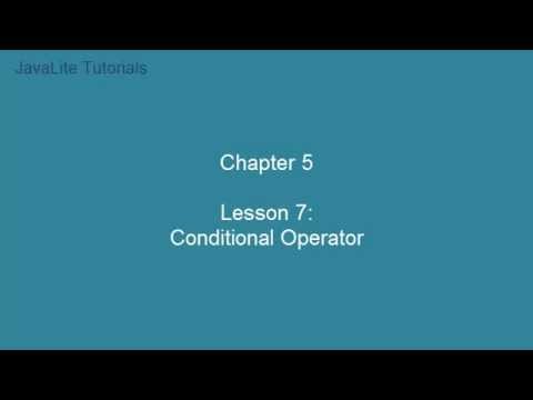 Chapter 5 (Lesson 37: Conditional Operator)