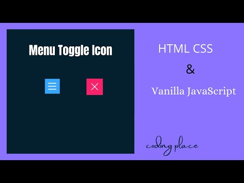Menu Toggle Icon Using CSS & Vanilla JavaScript | Toggle Menu