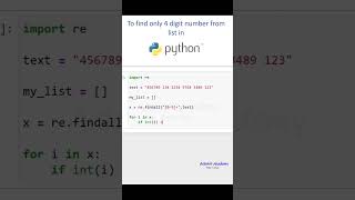 To find only 4 digit number from list in Python