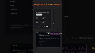 Responsive Footer Designs 🔥 Only HTML & CSS #webdevelopment #htmlcss #coding
