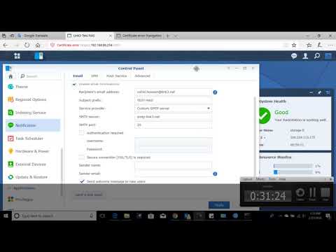 Notification and time zone setting on Synology NAS