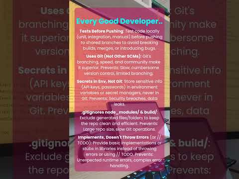 5 Things every Good Developer does: This time it is about Git. #development #dev #developer