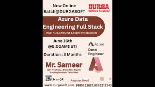 📢 New Online Batch @ DURGASOFT