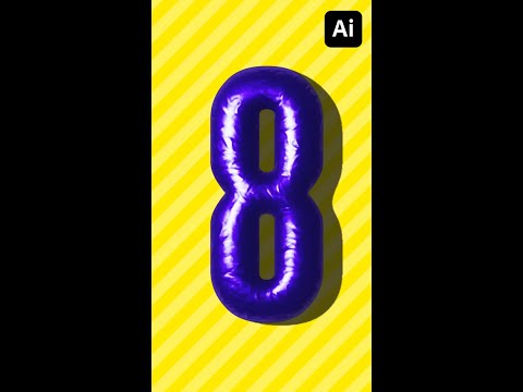 Balloon Text Effect in Illustrator #shorts #illustrator  #adobe