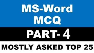 ||Ms word Mcq-Quiz-Part - 4 || For all Competitive Exams SDA FDA KAS IAS #computerknowledge #shorts