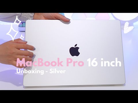 Macbook Pro 16 inch Silver Unboxing 🤍 l First look & Initial Impressions l 1TB & M2