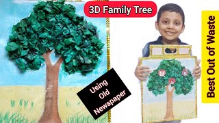 Family Tree - School Project | Easy 3D Family Trees Using Newspaper