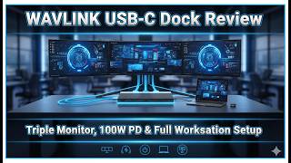 WAVLINK USB-C Dock Review – Triple Monitor, 100W PD & Full Workstation Setup