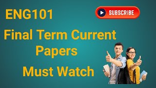 ENG101 Current Final Term Paper 2024 | eng101 final term paper 2024 | final term preparation 2024