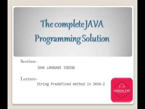 String predefined method in JAVA ~Lecture-2