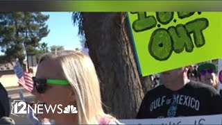 People gather in Surprise to protest proposed ICE facility