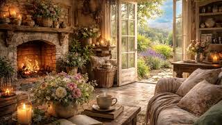 Peaceful Morning with Fireplace & Birds 🌿 Cozy Cottage Ambience