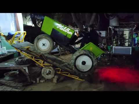 Sukoon Haldhar Electric Tractor - climbing a 35 degree ramp