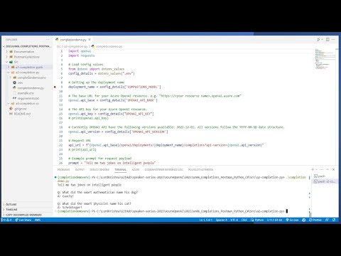 Azure OpenAI - Completion Requests using Postman, Python, and C# .NET 7