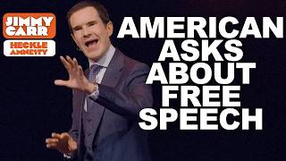 "The State of Free Speech In The UK?!" - Jimmy Responds to American Heckler | Jimmy Carr Crowd Work