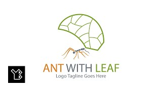 Logo Example Ant with Leaf