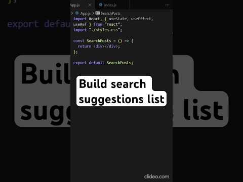 Build Autosuggest in React under 60 seconds #reactjs #programming #javascript  #frontend #shorts