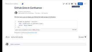GitHub Gists in Confluence