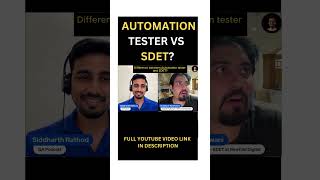 Automation Tester vs SDET #shorts #automationtester #sdet #ytshorts