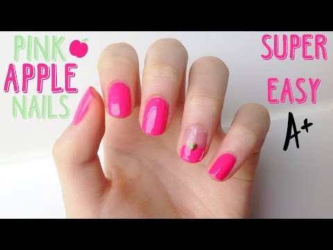 Super Easy Pink Apple Nails #BackToSchool | DIYDazzleNails